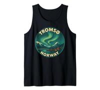 Tromso Noruega Noruega Noruega Aurora Boreal Nieve Retro Oslo 47 Camiseta sin Mangas
