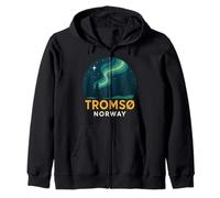 Tromso Noruega Noruega Noruega Aurora Boreal Nieve Retro Oslo 47 Sudadera con Capucha
