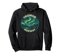 Tromso Noruega Noruega Noruega Aurora Boreal Nieve Retro Oslo 47 Sudadera con Capucha