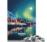 Tromso, Noruega - Rompecabezas Nocturno: desafiante y Estimulante Rompecabezas de cartón Premium para Adultos, 1000 Piezas (75 x 50 cm)