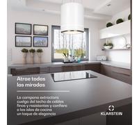 Tron Ambience campana extractora en isla Ø38 cm recirculación 540 m³/h LED blanca Klarstein