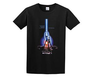 Tron V1 Steven Lisberger - Póster de la película 1982, camiseta de algodón negro, Negro, XXL