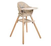 Kikkaboo trona infantil Woody 2 en 1 patas de madera silla infantil reposapiés, colores:beige