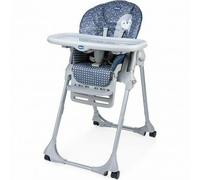 Chicco Polly Easy Trona para niños de 6 meses a 3 años (15 kg), silla alta reclinable con altura y reposapiés ajustables, 4 ruedas, plegable, Azul