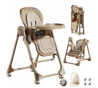 Trona Convertible con Columpio y Asiento Totalmente Regulable,Caqui
