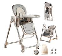 Trona Convertible con Columpio y Asiento Totalmente Regulable,Gris