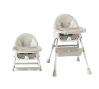 Trona Evolutiva 4 en 1,Plegable y Portátil,con Altura, Reposapiés, Respaldo y Bandeja todo Ajustables,Silla de Comer Portatil para Bebe,Sistema de Seguridad,Hasta 6 Años