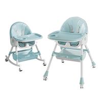 Trona Evolutiva 6 en 1,Plegable y Portátil,con Altura, Reposapiés, Respaldo y Bandeja todo Ajustables,Silla de Comer Portatil para Bebe,Sistema de Seguridad,Hasta 6 Años