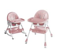 Trona Evolutiva 6 en 1,Plegable y Portátil,con Altura, Reposapiés, Respaldo y Bandeja todo Ajustables,Silla de Comer Portatil para Bebe,Sistema de Seguridad,Hasta 6 Años