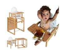 Trona evolutiva para bebé portátil de madera Evoluonge, convertible en silla y mesa infantil para comer, dibujar y jugar, segura, con asiento acolchado impermeable CoolDreams
