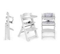 Trona Evolutiva Plegable Innovaciones Ms Full Plus, Blanca, con Cojín Gris