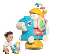 Trona, juguete con ventosa, rueda giratoria con base de succión - Dibujos animados - Juguete con ventosa - Mesa interactiva para dentición para bebés y bebés