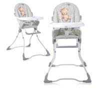 Trona Lorelli Marcel, plegable, hueco para tazas, tejido lavable, color:gris claro