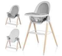 LIONELO Maya trona plegable, tronas de bebe 2 en 1, silla alta ajustable, pies antideslizantes, de 6 a 36 meses, cinturones de seguridad, capacidad de carga hasta 15 kg / 25 kg (White)