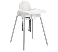 trona para silla taburete antilop IKEA Blanco de mesa para niño niña con diseño de Niños de Resina y Metal para Casa restaurante cinturón de seguridad Superficie lisa y antiarañazos con Bandeja