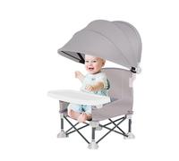 Trona Portatil Con Bandeja, Silla De Comedor Con Asiento Elevador Plegable, Asiento De Comedor Para Niños Pequeños Bandeja Extraíble Con Parasol, Pour Intérieur Extérieur Camping, Bébés De 6 À 36 Mois