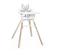 Trona Stokke Clikk, Blanco - Trona todo en uno con bandeja + arnés - Ligera, duradera y para viaje - Ergonómica con características ajustables - Ideal niños de 6-36 meses