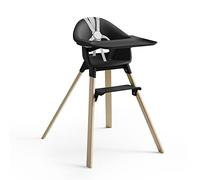 Trona Stokke Clikk, Negro Natural - Trona todo en uno con bandeja + arnés - Ligera, duradera y para viaje - Ergonómica con características ajustables - Ideal niños de 6-36 meses