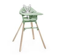 Trona Stokke Clikk, Verde Trébol - Trona todo en uno con bandeja + arnés - Ligera, duradera y para viaje - Ergonómica con características ajustables - Ideal niños de 6-36 meses