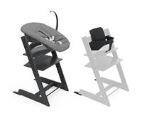 Trona Tripp Trapp de Stokke, Black (Incluye Silla + Baby Set 2) con Newborn Set (Anthracite) - Diseño Seguro, Ajustable y Ergonómico