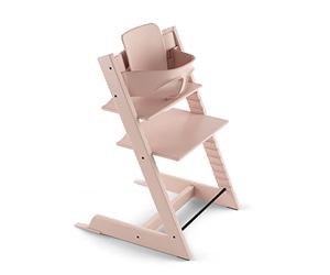 Trona Tripp Trapp de Stokke con Baby Set, Serene Pink - Silla ajustable y evolutiva para niños y adultos - Ergonómica & diseño atemporal