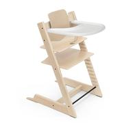Trona Tripp Trapp de Stokke (Natural) con Bandeja Stokke (White) - Incluye Silla Tripp Trapp, Baby Set 2 para Niños de 6 a 36 Meses - Ajustable y Fácil de Limpiar