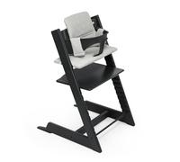 Tripp Trapp High Chair Bundle Black + Tripp Trapp Cushion Nordic Grey OCS