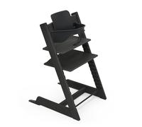 Trona Tripp Trapp de Stokke, Oak Black/Black - Incluye Silla + Baby Set 2 para Niños de 6 a 36 Meses - Ajustable, Ergonómica y Fácil de Limpiar