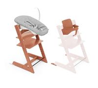 Trona Tripp Trapp de Stokke, Terracotta (Incluye Silla + Baby Set 2) con Newborn Set - Diseño Seguro, Ajustable y Ergonómico
