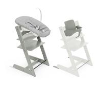 Trona Tripp Trapp de Stokke, Verde Glaciar (Incluye Silla + Baby Set 2) con Newborn Set - Diseño Seguro, Ajustable y Ergonómico