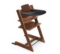 Trona Tripp Trapp de Stokke (Warm Brown) con Bandeja (Black) - Incluye Silla Tripp Trapp, Baby Set 2 para Niños de 6 a 36 Meses y Bandeja Stokke - Ajustable y Fácil de Limpiar