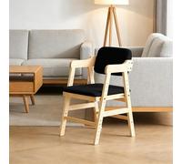Tronas de Bebé Ajustable Trona Portatil Multifuncional，Silla Alta escalable de Madera Natural Sit Up 3 Altura Ajustable, 6 meses-10 años hasta 90 kg, 48 x 46 x 78 cm - Negro