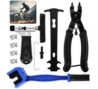 Tronchacadenas Bicicleta - Kit Herramientas Bicicleta con Tronchacadenas, Alicates, Medidor Cadena Bicicleta, 4 Cadena y Limpiador - Mantenimiento Bicicletas Cadenas - Gicctyble