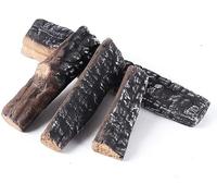 Troncos de gas para chimenea, 4 troncos de madera de cerámica, juego de troncos de madera decorativos para interiores y exteriores, ventilados, sin ventilación, eléctricos, etanol, chimeneas de gel