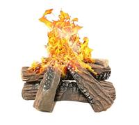 Troncos decorativos de madera de cerámica, juego de 10 piezas, para chimenea de gas bioetanol interior y exterior