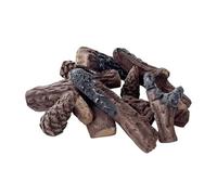 Troncos Decorativos realistas de Fibra cerámica para Chimeneas de Gas y etanol (Troncos y piñas)