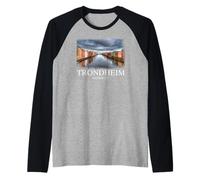 Trondheim Noruega Travel Nordic Fjord Bergen Oslo Bryggen Camiseta Manga Raglan