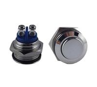 TronicXL 16mm IP65 Taster silber Taste Drücker F Drucktaster Knopf KFZ Bocina Botón de claxon 12 V 24 V 48 V Hupenknopf Taste Bupen zb para tractor Bautz Holder Fendt Eicher MC Cormick Unimog Agria