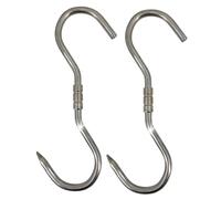 TronicXL 2 ganchos profesionales en forma de S - 260 x 10 mm de acero inoxidable, ganchos giratorios giratorios para colgar pescado salvaje, salchichas, jamón y jabalí