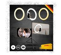TronicXL Anillo de luz XXL con trípode grande de 210 cm + anillo de luz con soporte para smartphone Tripod Beauty luz trípode cámara soporte teléfono móvil I para TikTok YouTube Streaming Smartphone