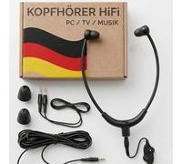 TronicXL Auriculares para TV PC y HiFi seniors (117 dB, con cable, 3 m de largo, clavija jack de 3,5 mm)