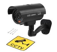 TronicXL Cámara falsa de vigilancia CCTV con LED intermitente I CCD cámara falsa para interior y exterior, color negro