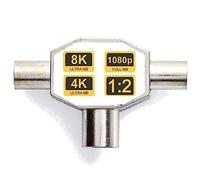 TronicXL Distribuidor de antena coaxial blindado carcasa de metal T coaxial suave coaxial bidireccional distribuidor TV divisor 2 vías DVBC coaxial televisión radio coaxial distribuidor de televisión