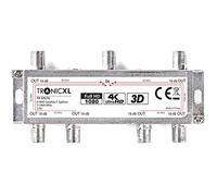 TronicXL - Distribuidor TV Digital de 6 Canales DVBT DVBT2 DVBC Cable de Antena televisión de Alta definición HDTV 6 televisores Full HD 6 interruptores de Seis vías Conector F de tuberías