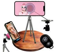 TronicXL Handyhalterung magnetisch mit Fernbedienung Tisch Stativ mit Kugelkopf Tripod I kompatibel mit Apple Magsafe iPhone Pro Max Plus Handy Magnethalterung Tischstativ Smartphone