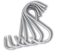 TronicXL Premium - Gancho en S de acero inoxidable de 140 mm x 6 mm para carne, carnicero, ahumador, acero inoxidable, carnicero, carnicero, acero inoxidable, Plateado