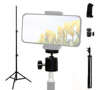 TronicXL Soporte de trípode de 210 cm, compatible con Apple iPhone, teléfono móvil, Samsung Galaxy, 2,1 m, con cabezal esférico, trípode para cámara