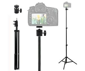 TronicXL Trípode de 210 cm + cabezal de bola de 360° I para cámara de acción, cámara web, trípode de 1/4 pulgadas de alto, 2,1 m