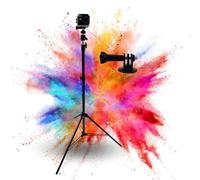 TronicXL Trípode de 210 cm Tripode Viaje compatible con DJI Osmo GoPro Hero + 3 4 5 6 7 8 9 10 11 12 13 Session Action Cam Soporte para cámara de acción 2 m