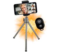TronicXL Trípode para teléfono móvil con disparador automático, Bluetooth, mando a distancia para smartphone, trípode pequeño para cámara para selfie, transmisión de vídeo, conferencia